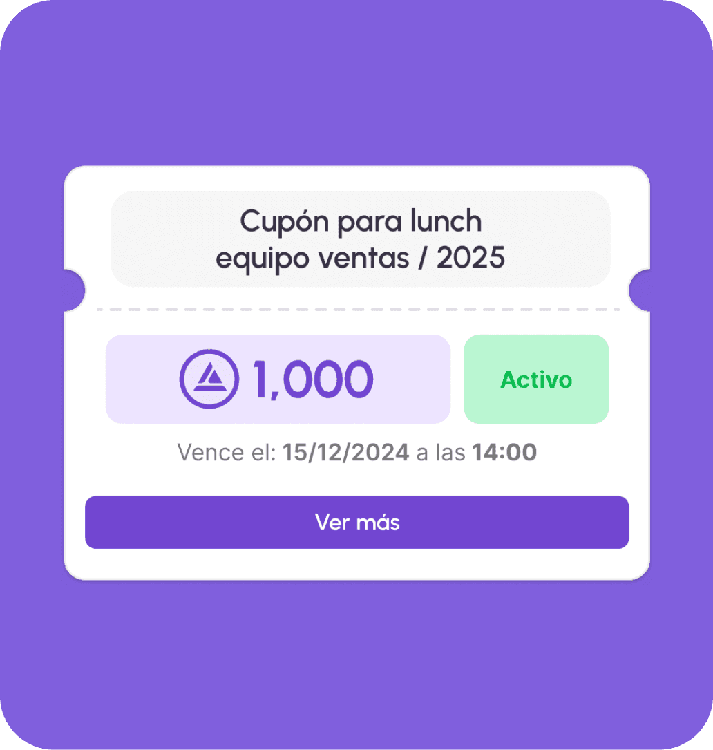Cupón para lunch equipo ventas con 1000 puntos