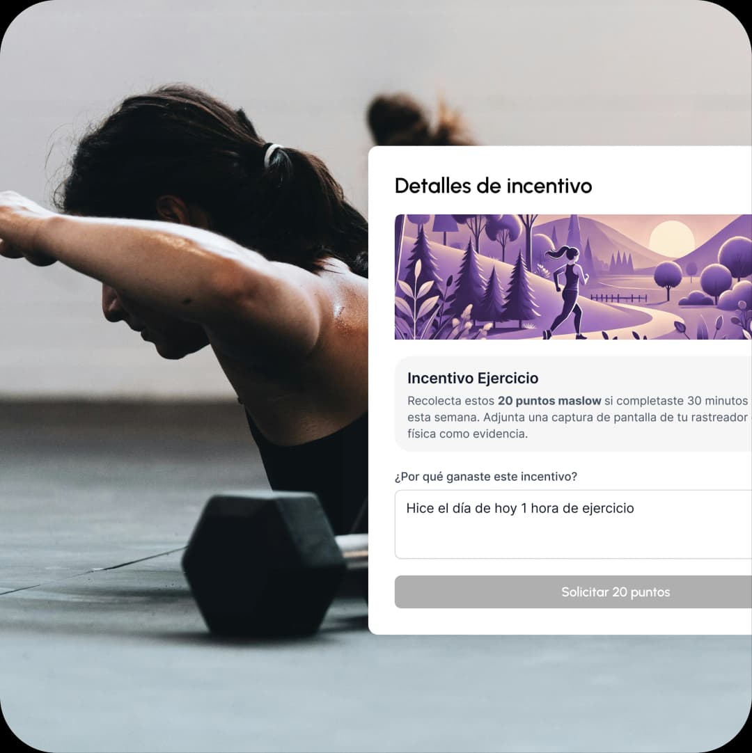 Detalles de incentivo de ejercicio con recompensa de puntos