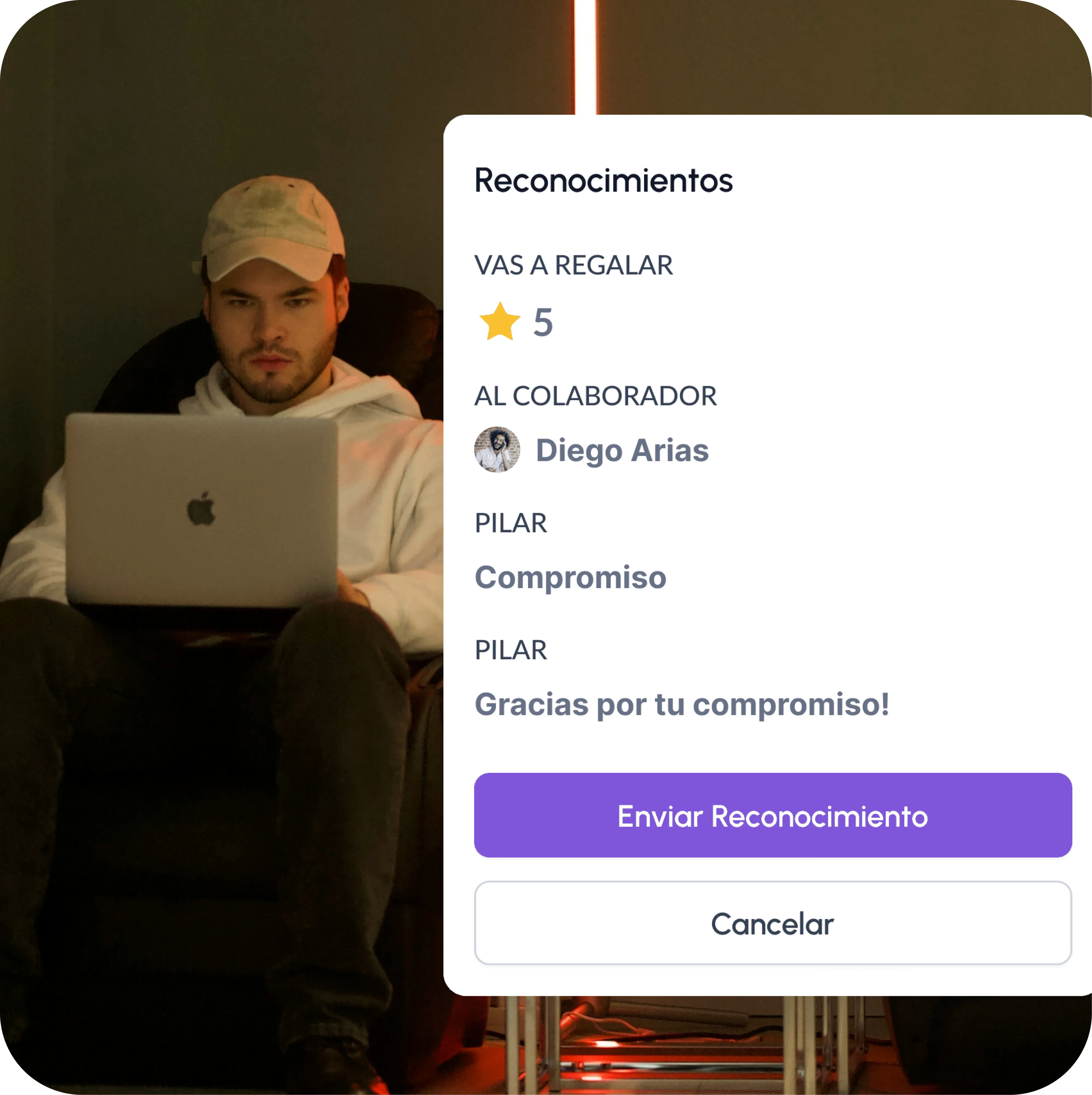 Tarjeta de reconocimiento peer-to-peer