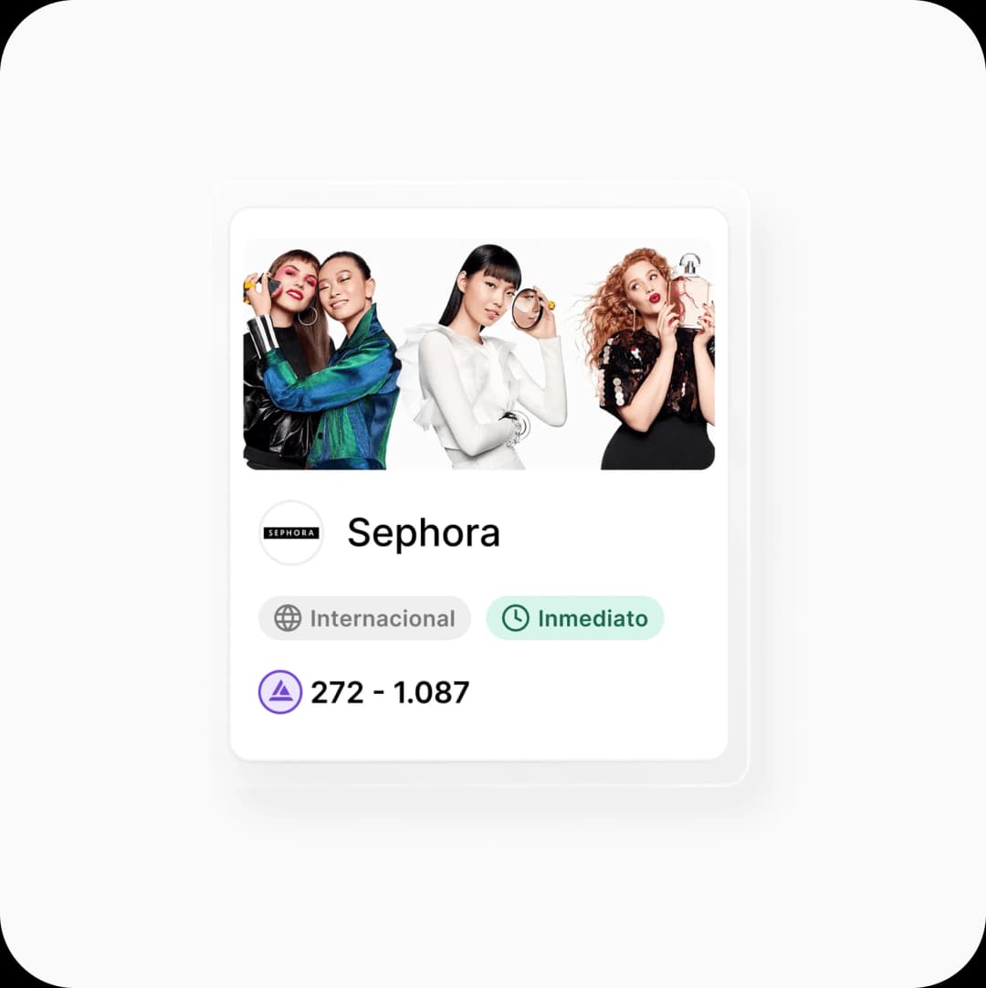Cartão de benefício Sephora na plataforma Maslow